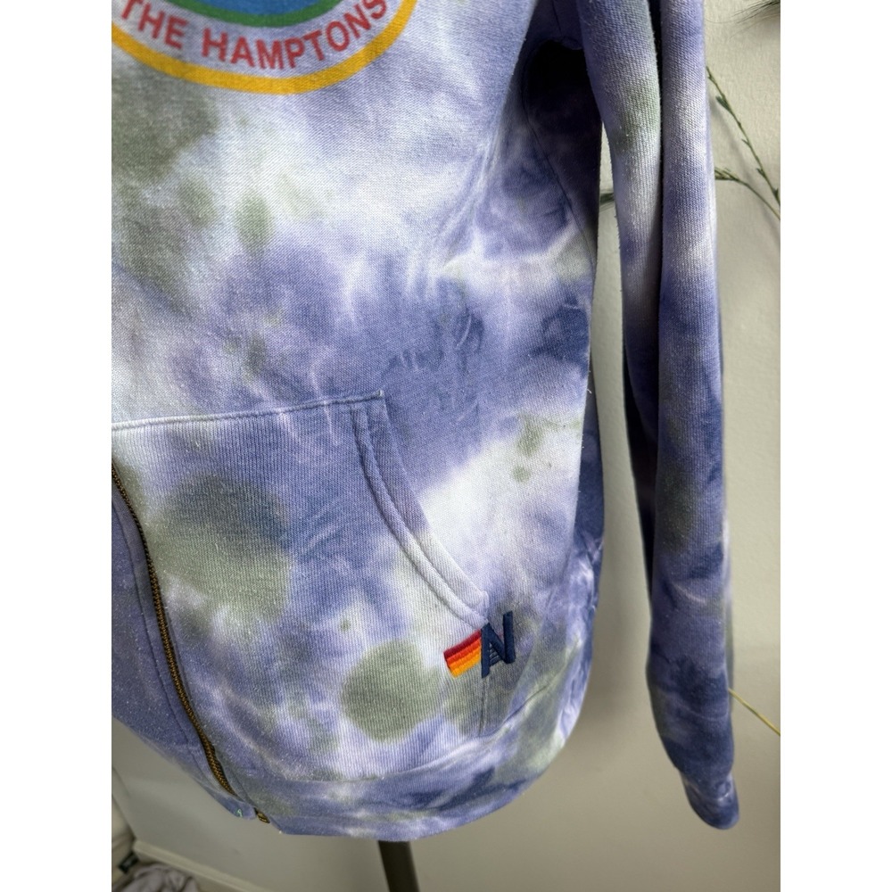 Aviator Nation Tye Dye Blue Hoodie Full Zip Sweatshirt The Hamptons Surf Small - Picture 4 of 9